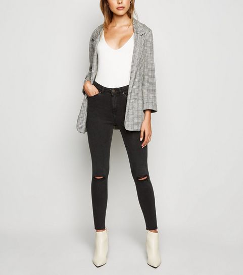 Black 'Lift & Shape' Ripped Skinny Jeans