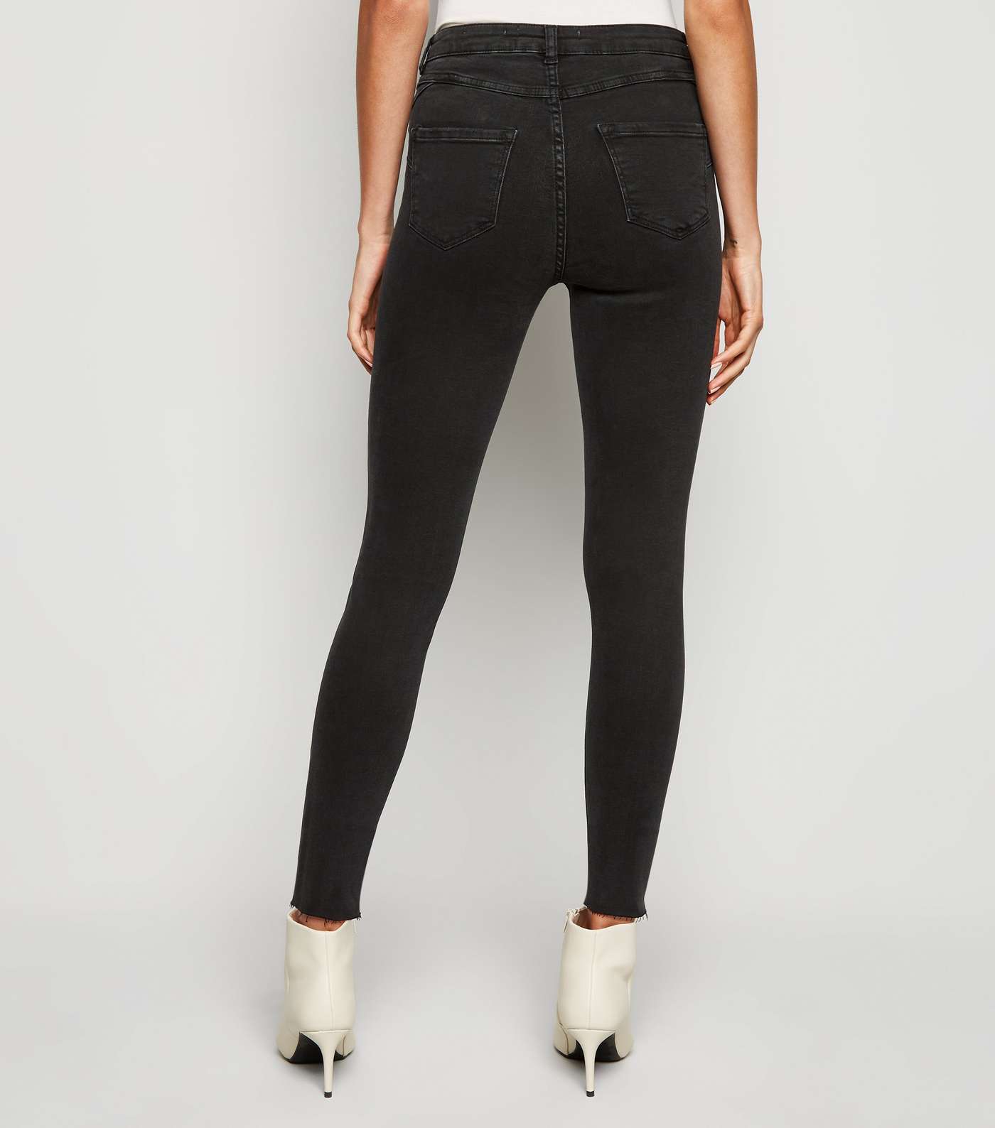 Black Lift & Shape Ripped Jenna Skinny Jeans Image 3