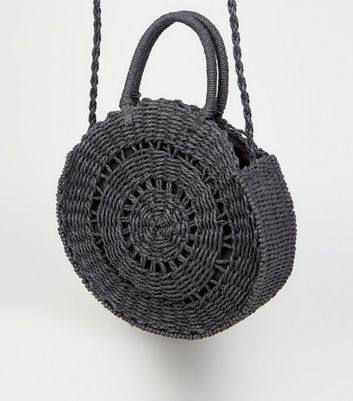 Straw effect cross sales body bag