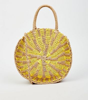 yellow round crossbody bag