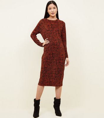 red leopard print dress new look