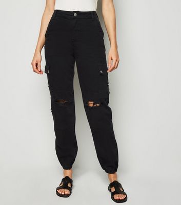 black cargo pants new look