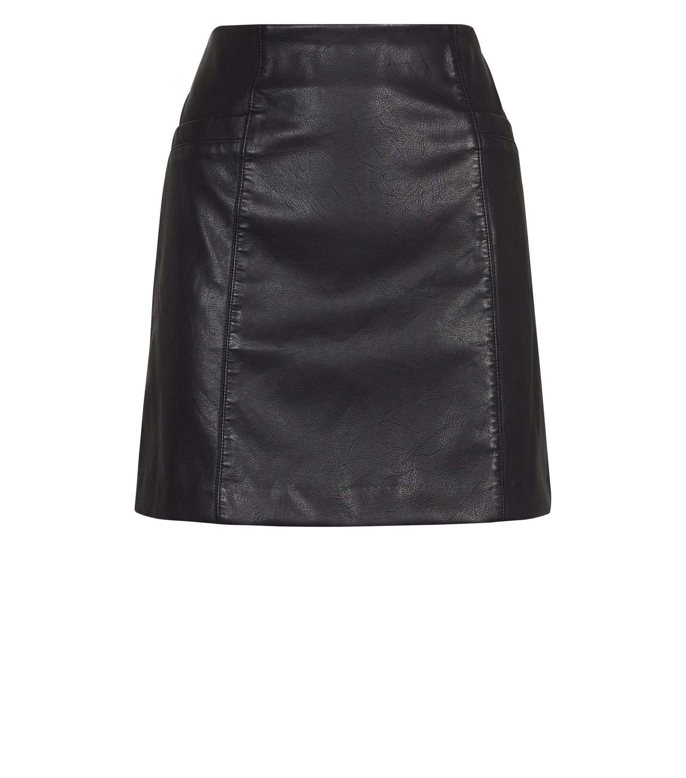 Black Leather-Look Mini Skirt  Image 4