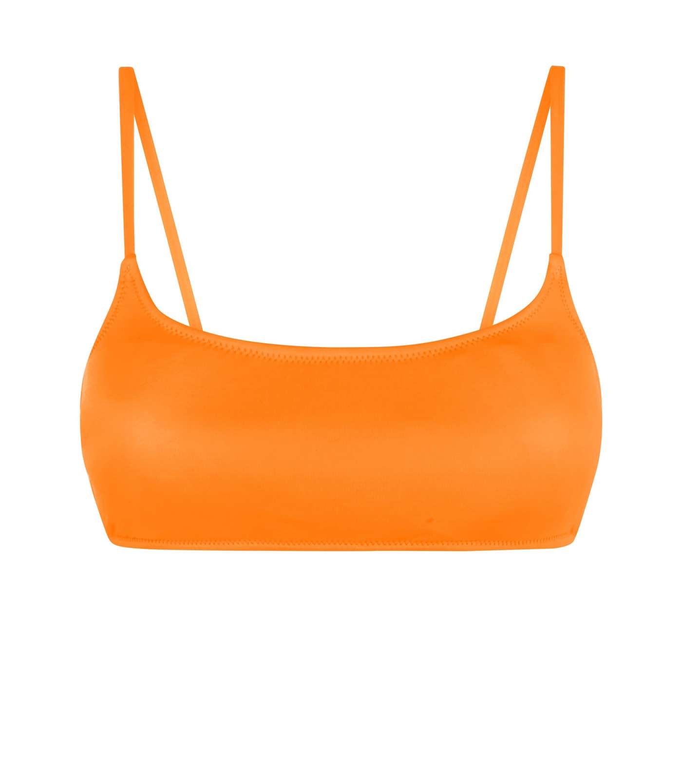 Bright Orange Neon Scoop Crop Bikini Top   Image 4