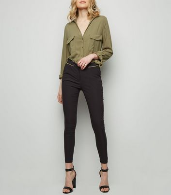 new look black skinny trousers