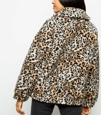 leopard print teddy jacket