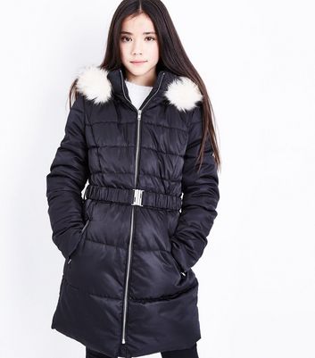 girls longline padded coat