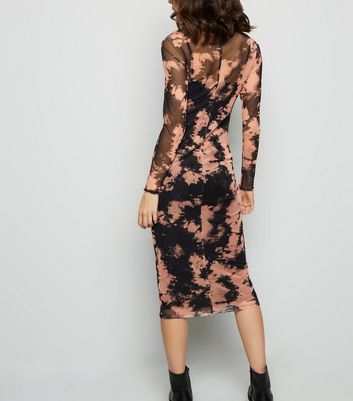 Topshop tie dye on sale mesh midi dress