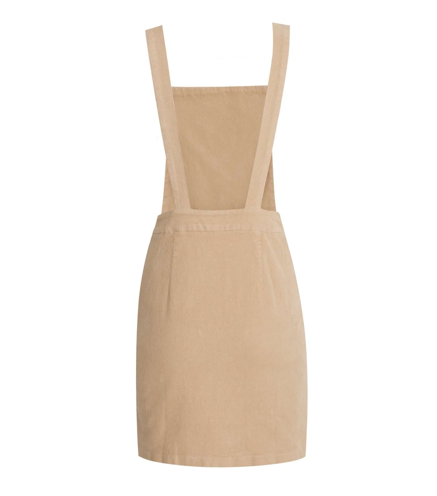 Camel Cord Faux Horn Button Pinafore Dress Image 2