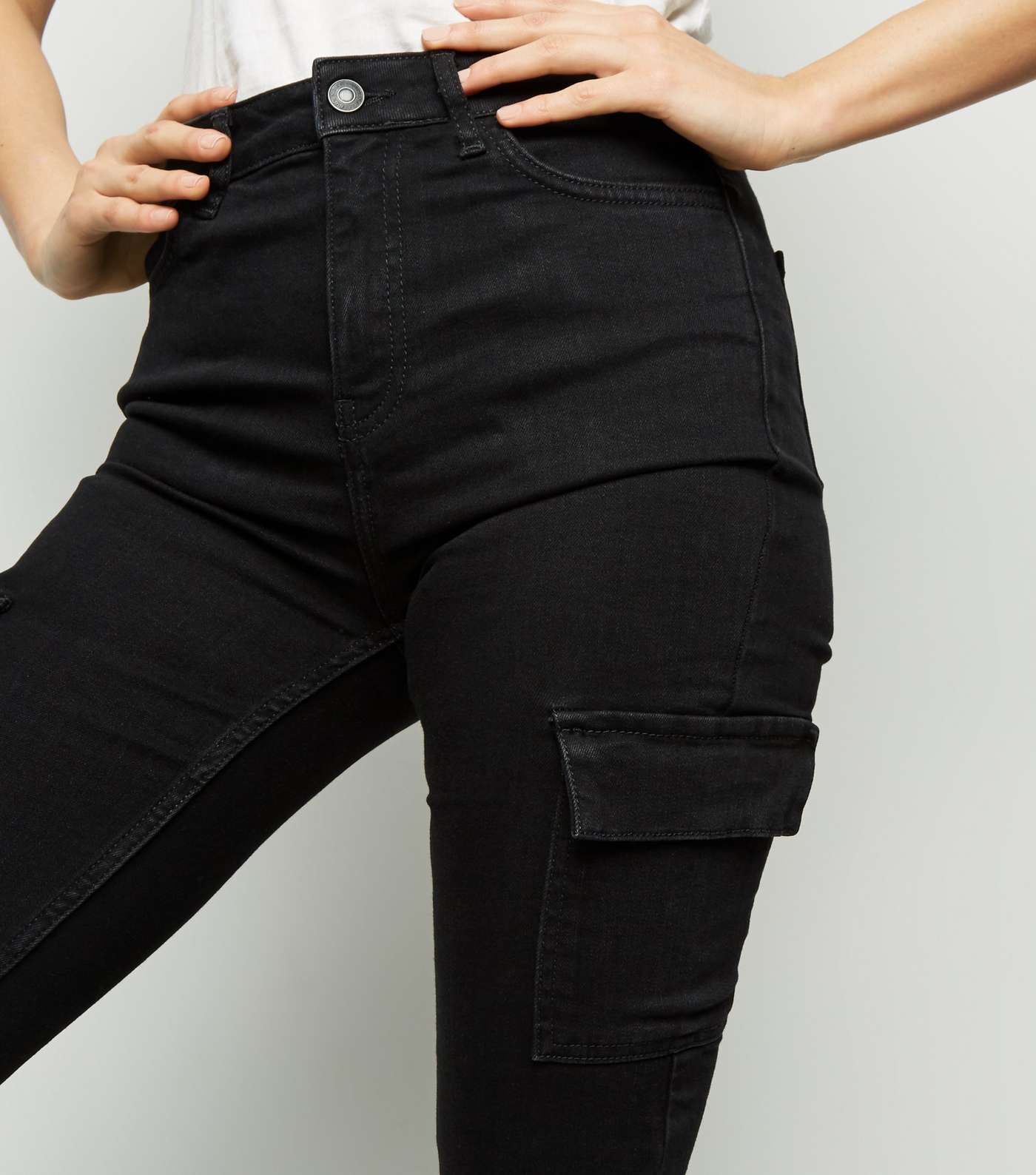 Black Utility Pocket Skinny Jenna Jeans Image 5