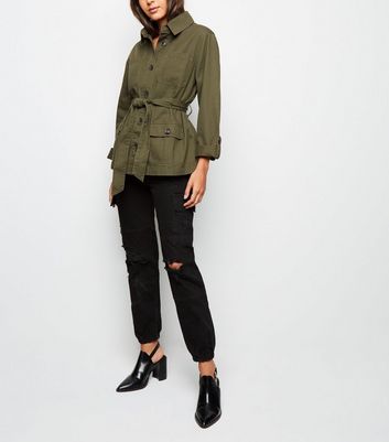 New look khaki on sale shacket