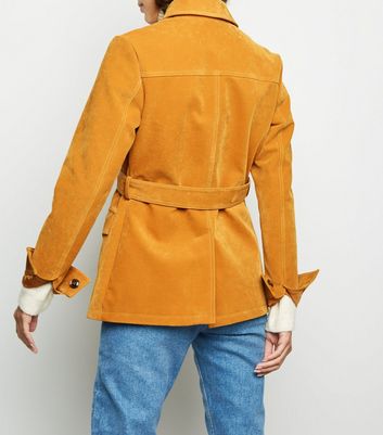 mustard suede coat