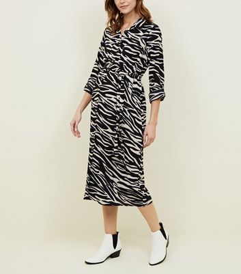 zebra print midi dress