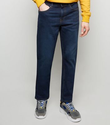 navy straight leg jeans