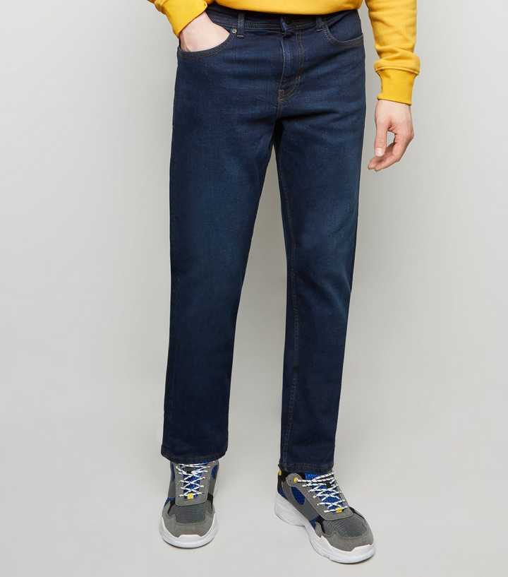 Navy Rinse Wash Straight Leg Jeans
