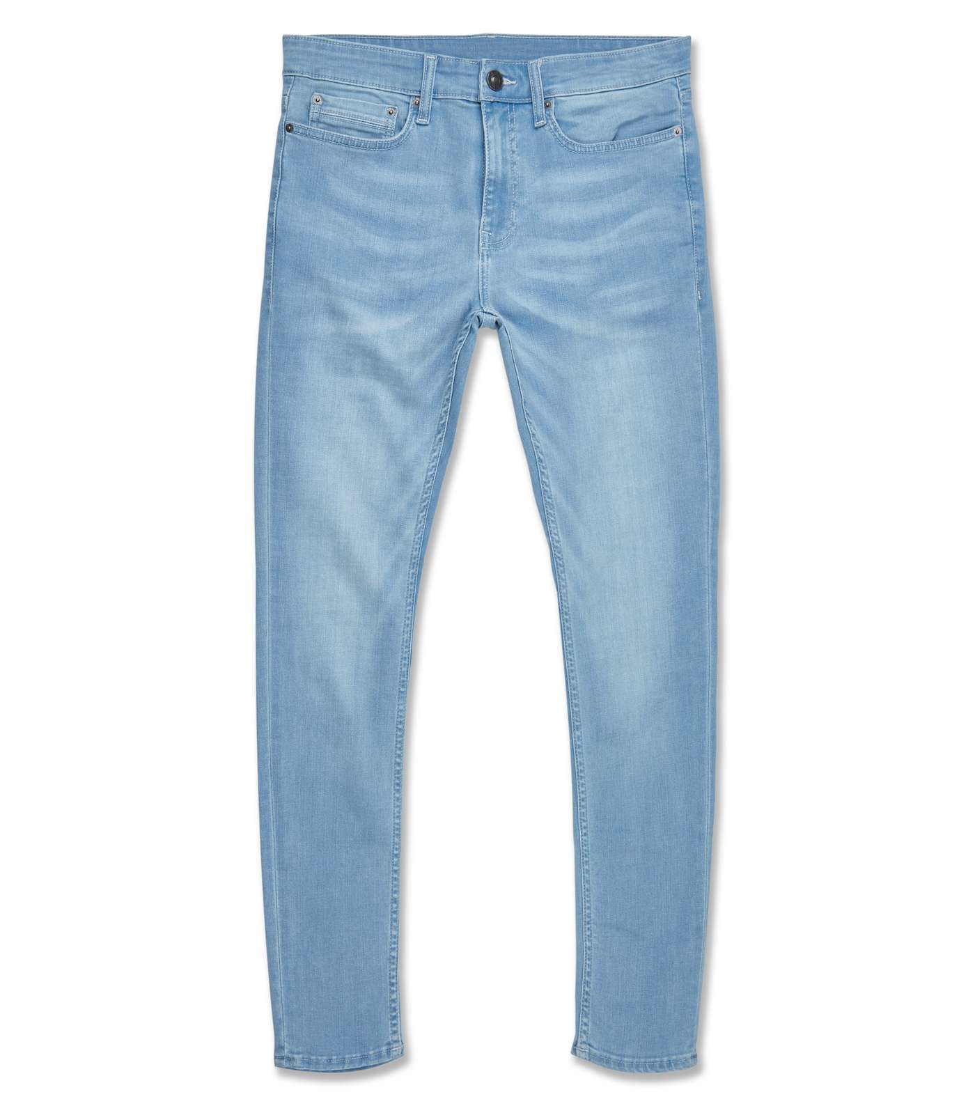 Pale Blue Super Skinny Stretch Jeans Image 4