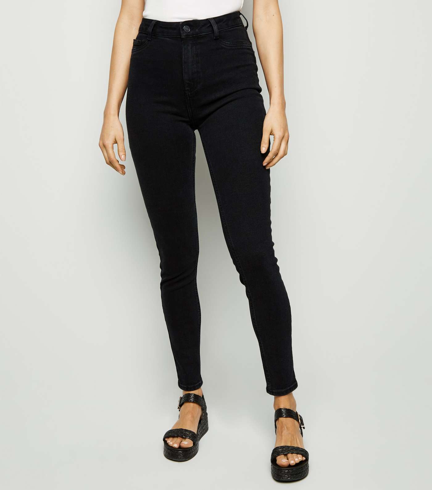 Black Dark Wash High Waist Hallie Super Skinny Jeans Image 2