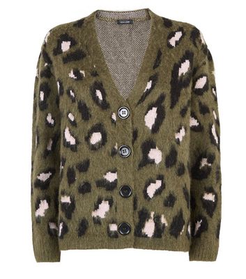 Brushed leopard clearance cardigan