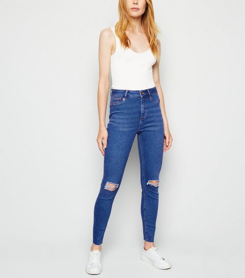 Blue Ripped Super Skinny Hallie Jeans