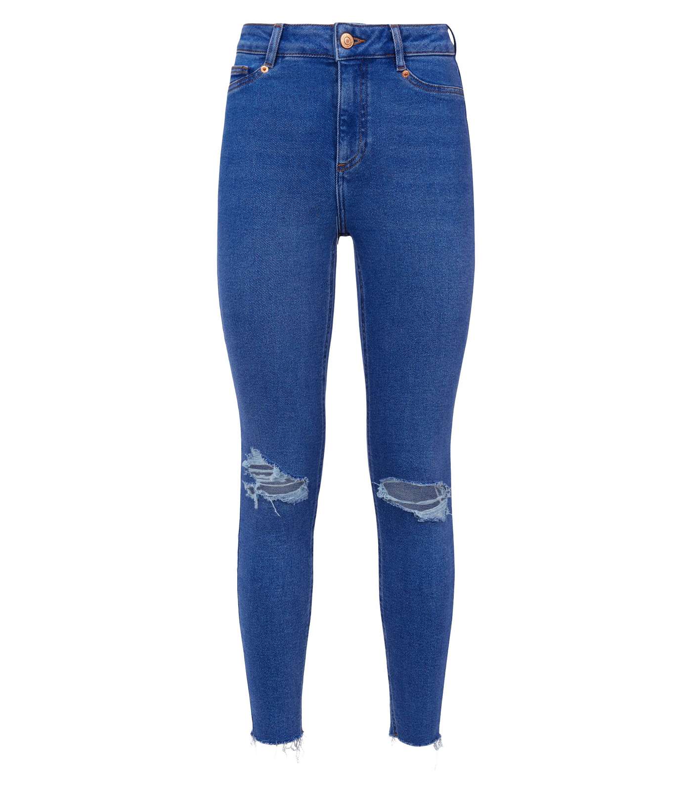 Blue Ripped Hallie Super Skinny Jeans Image 4