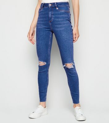 Blue Ripped Hallie Super Skinny Jeans 