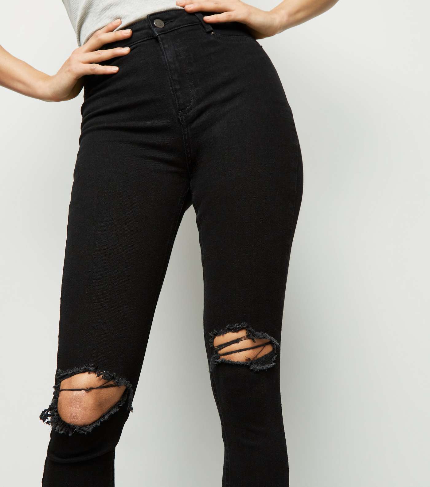 Black Ripped Hallie Super Skinny Jeans Image 5