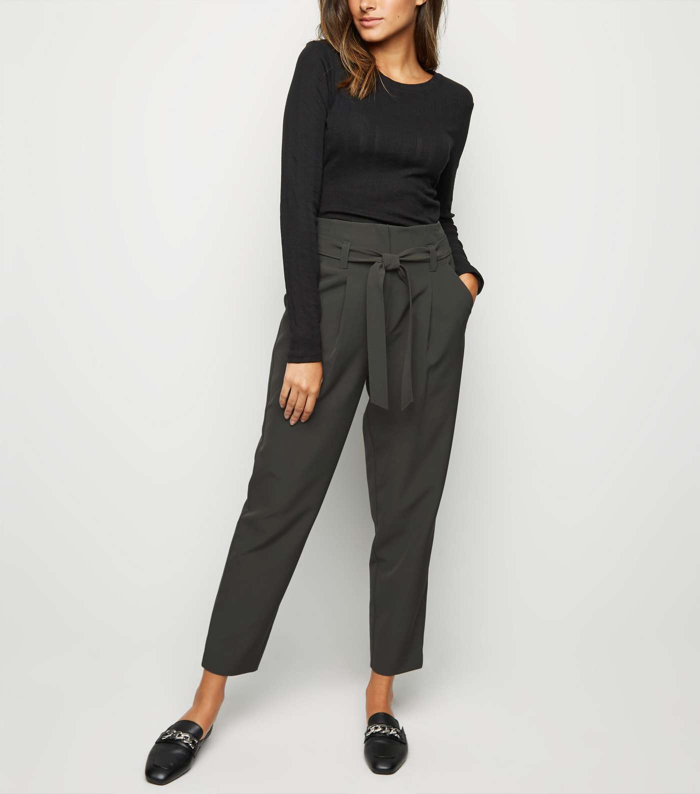 Green High Waist Tapered Trousers