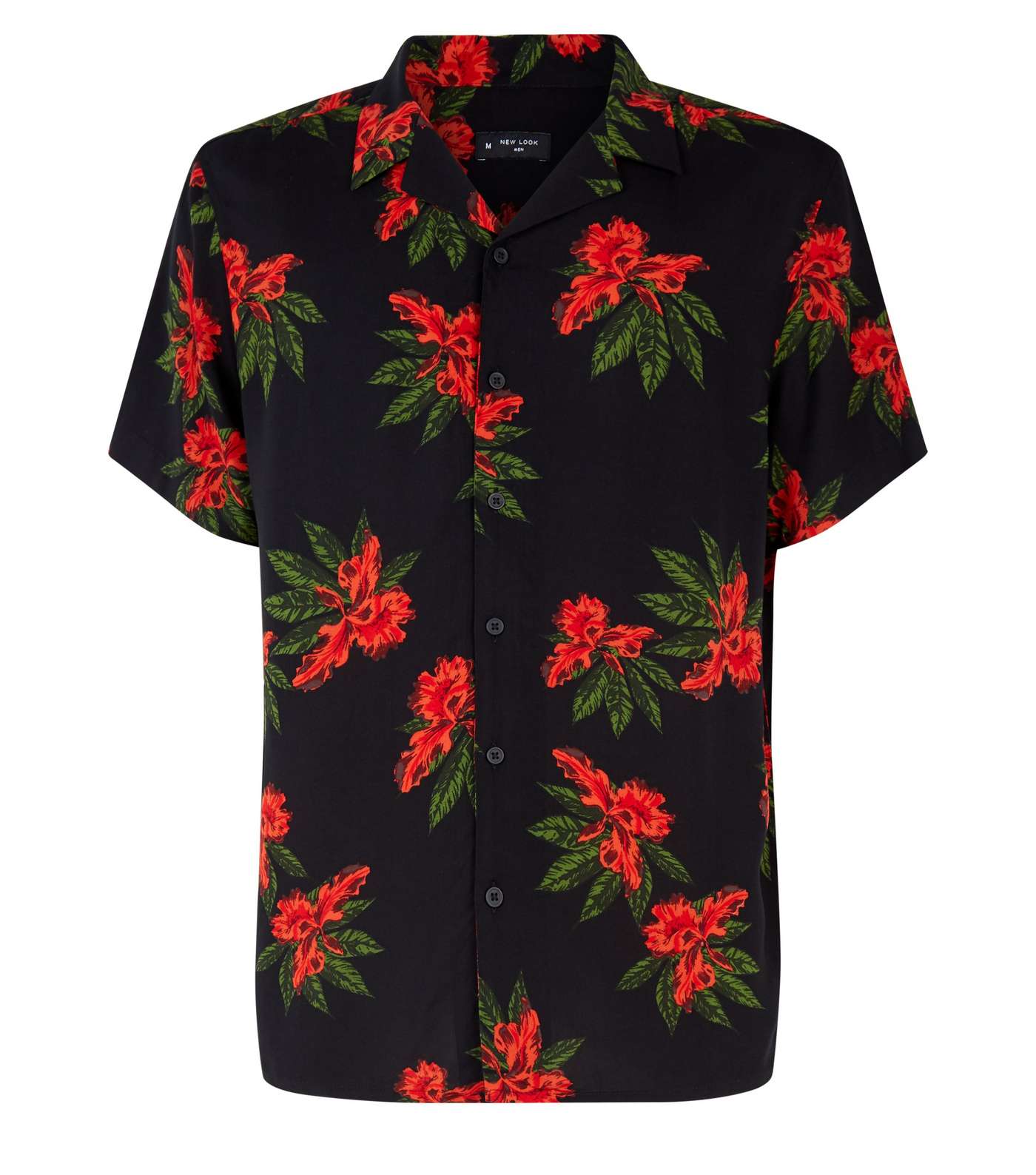 Red Floral Print Revere Collar Shirt Image 4