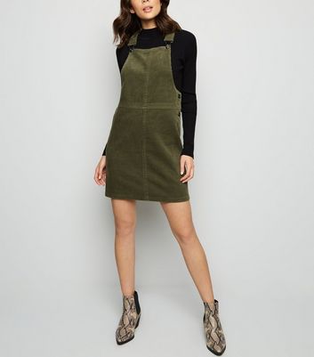 Khaki hot sale pinafore dress