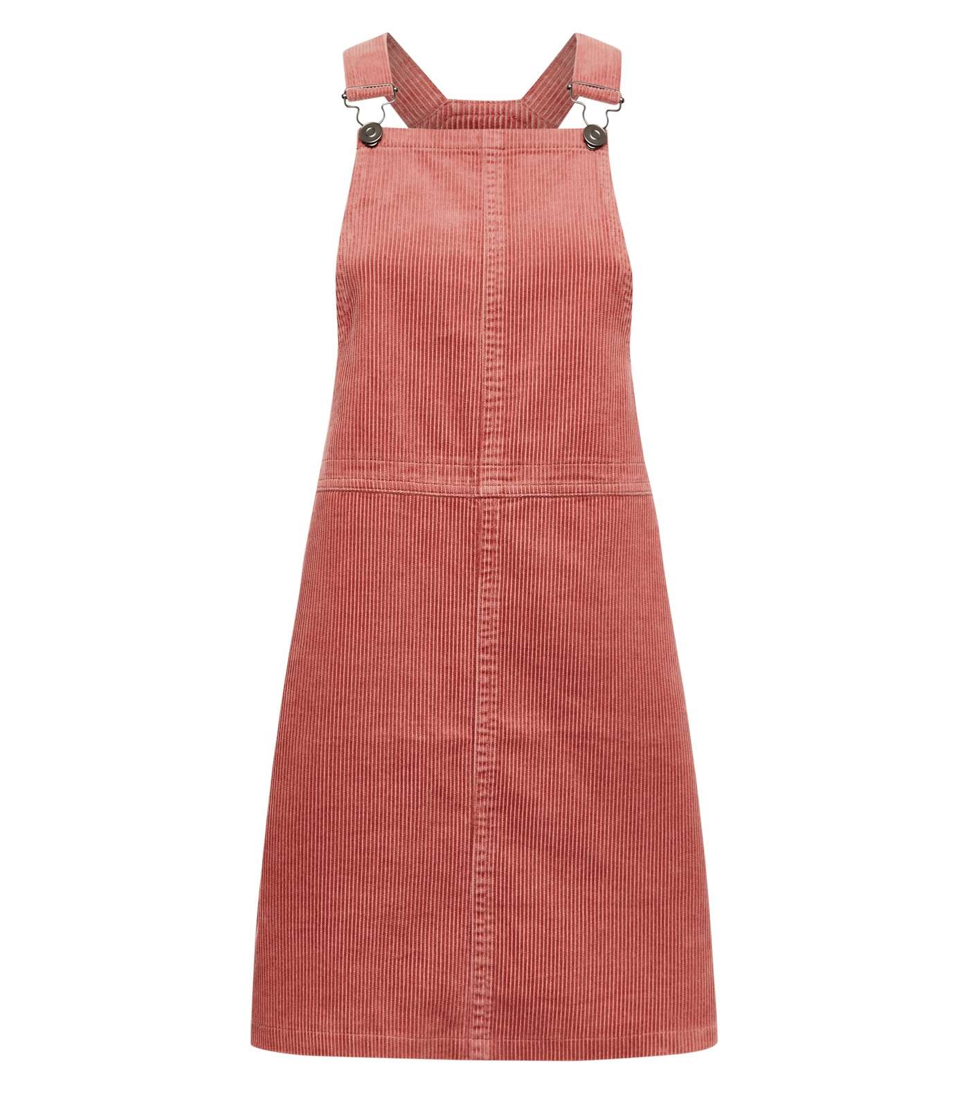 Mid Pink Corduroy A-Line Pinafore Dress Image 4