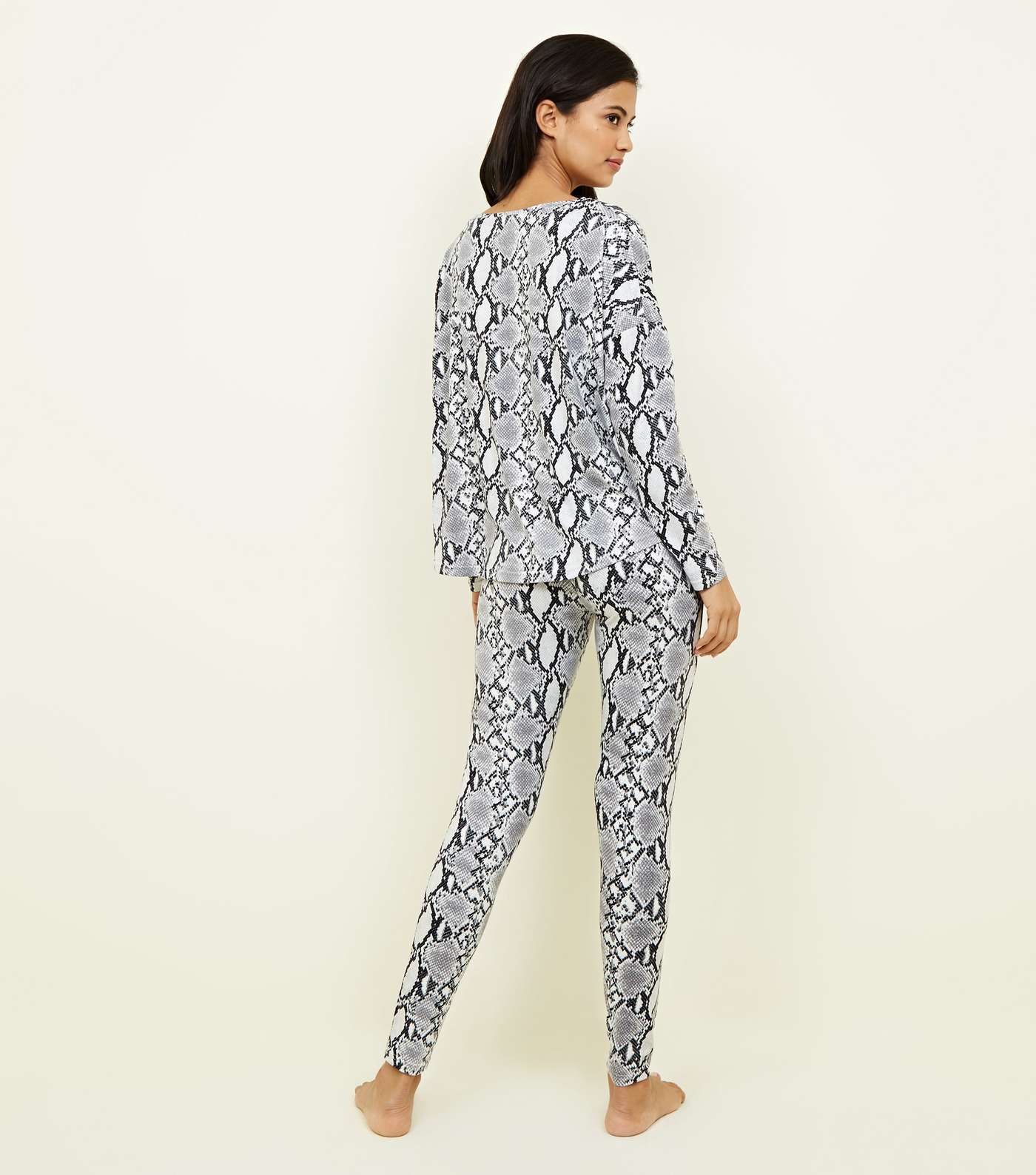 Light Grey Soft Tough Snake Print Pyjama Set Image 2