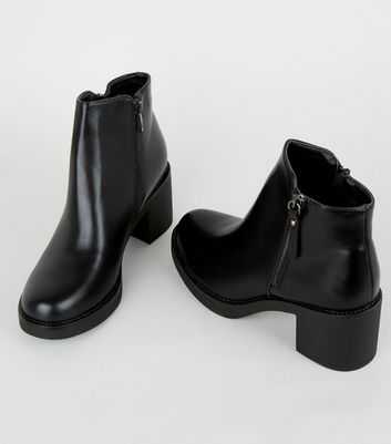 black leather fur lined ankle boots