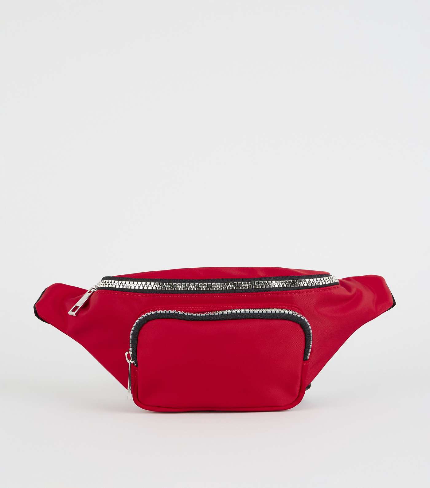 Red High Shine Nylon Bum Bag Image 2