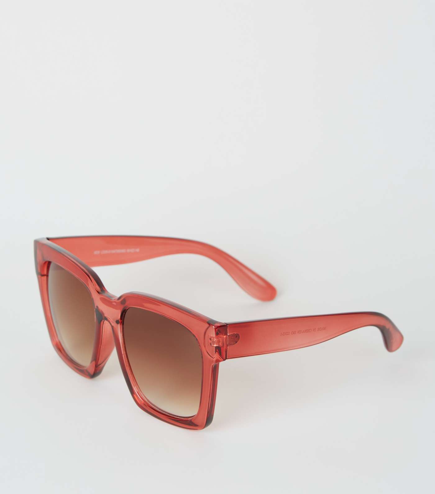 Red Oversized Rectangular Sunglasses 