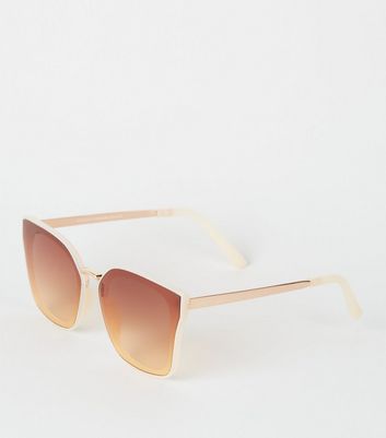 cream rectangle sunglasses