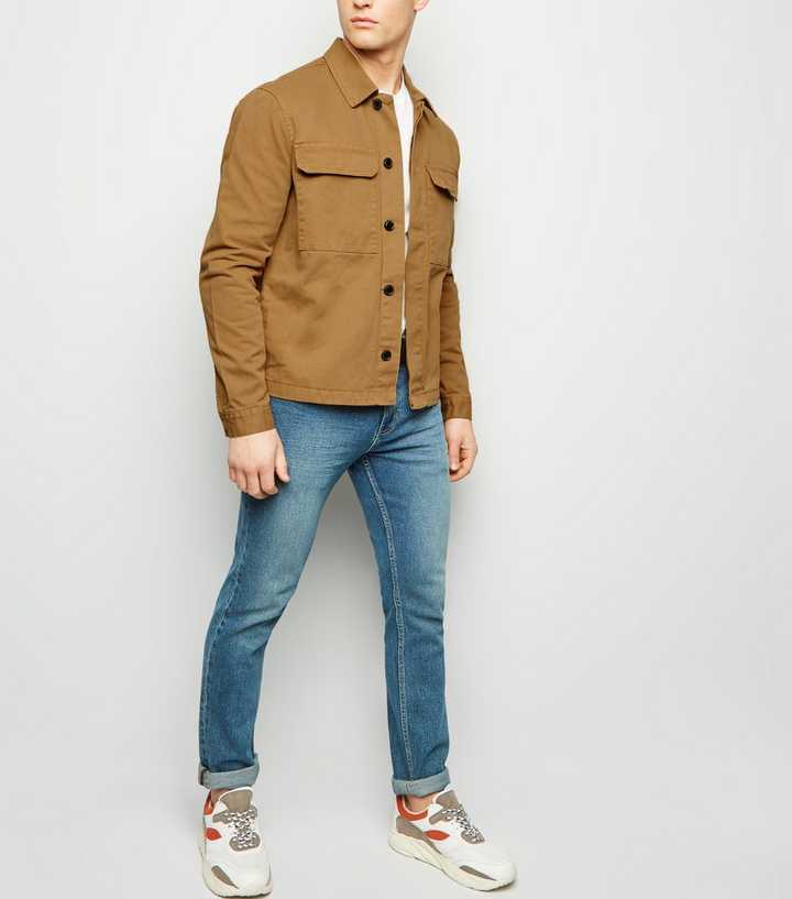 Stone Utility Pocket Light Denim Jacket | New Look