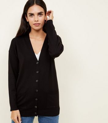 black knitted cardigan with pockets
