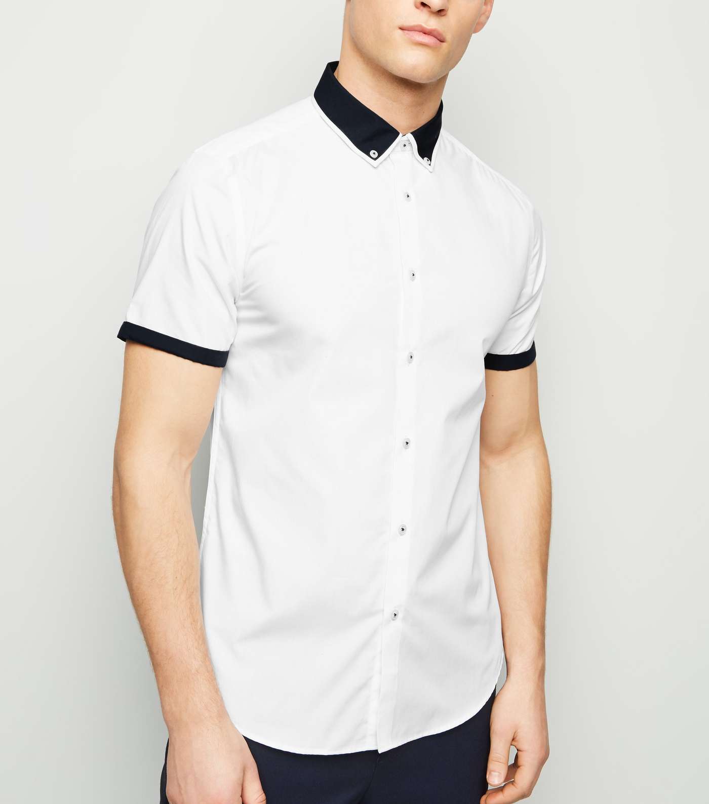 White Tipped Short Sleeve Shirt