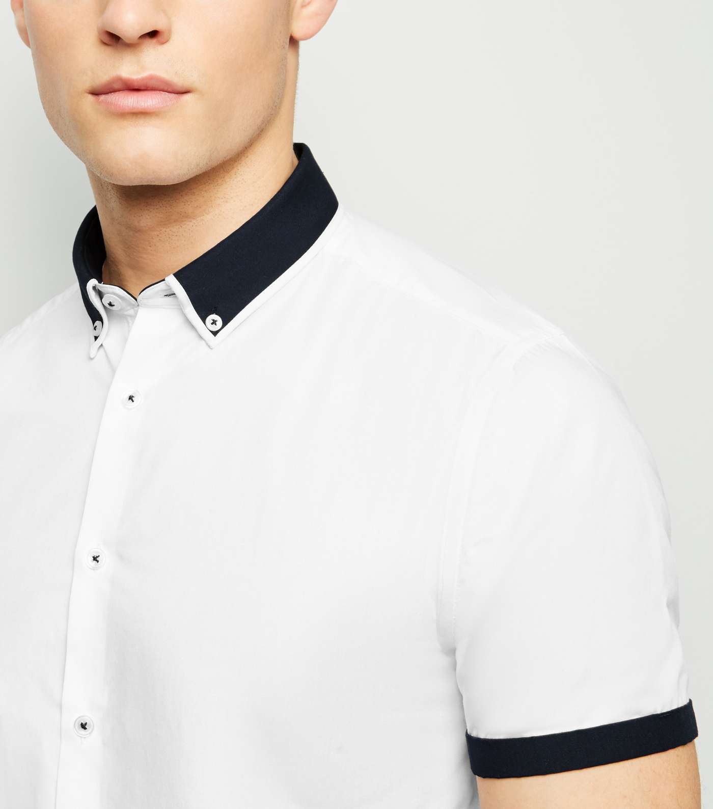 White Tipped Short Sleeve Shirt Image 5
