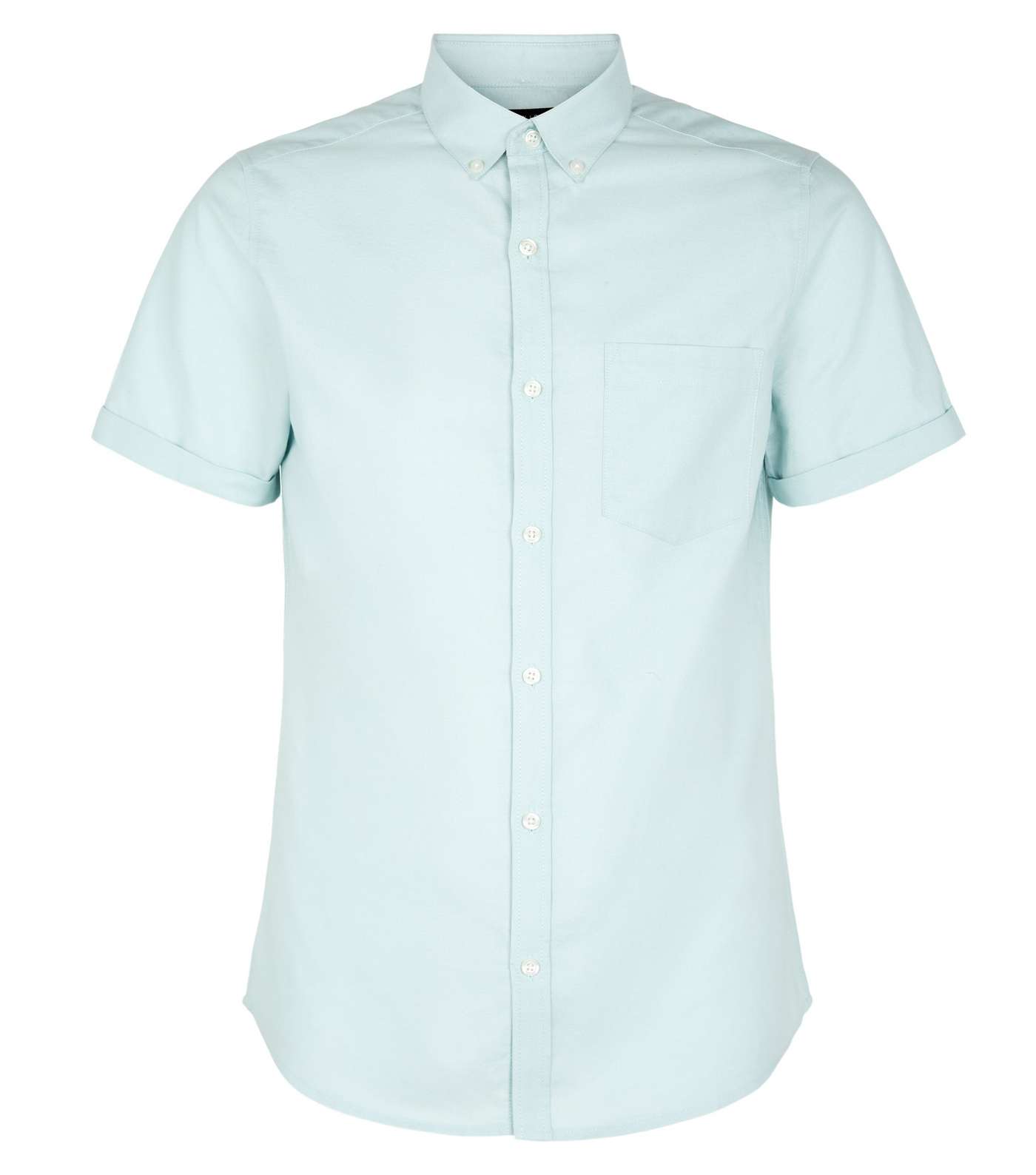 Mint Green Short Sleeve Cotton Oxford Shirt Image 4