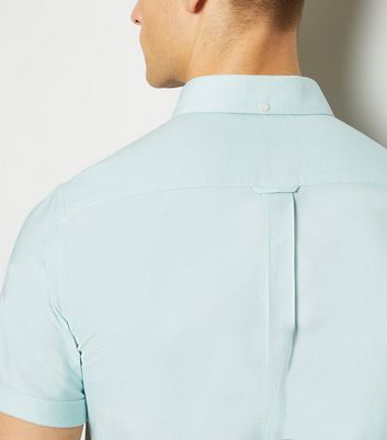 Image of Mint Green Short Sleeve Cotton Oxford Shirt New Look