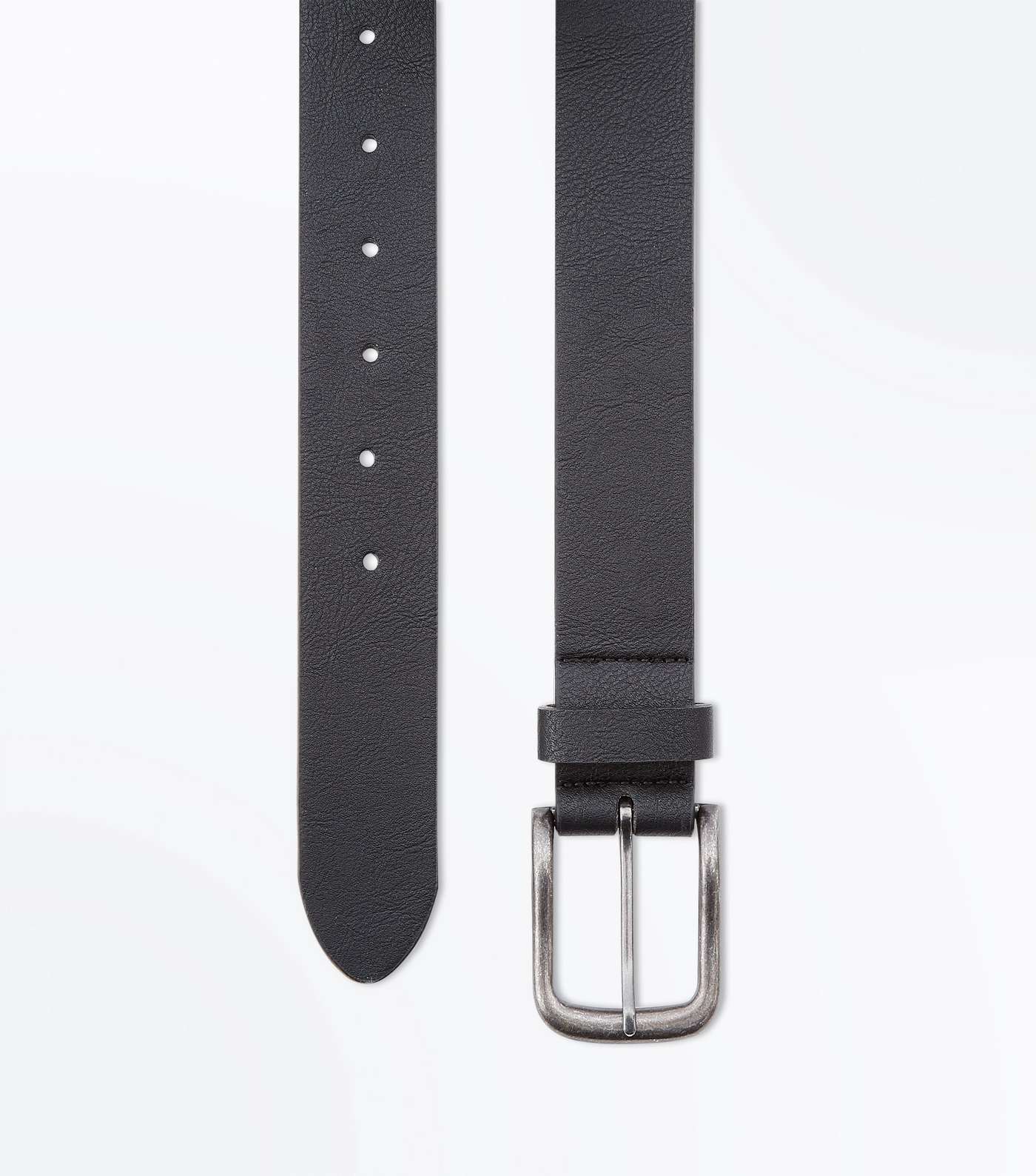 Black Coated Leather-Look Belt