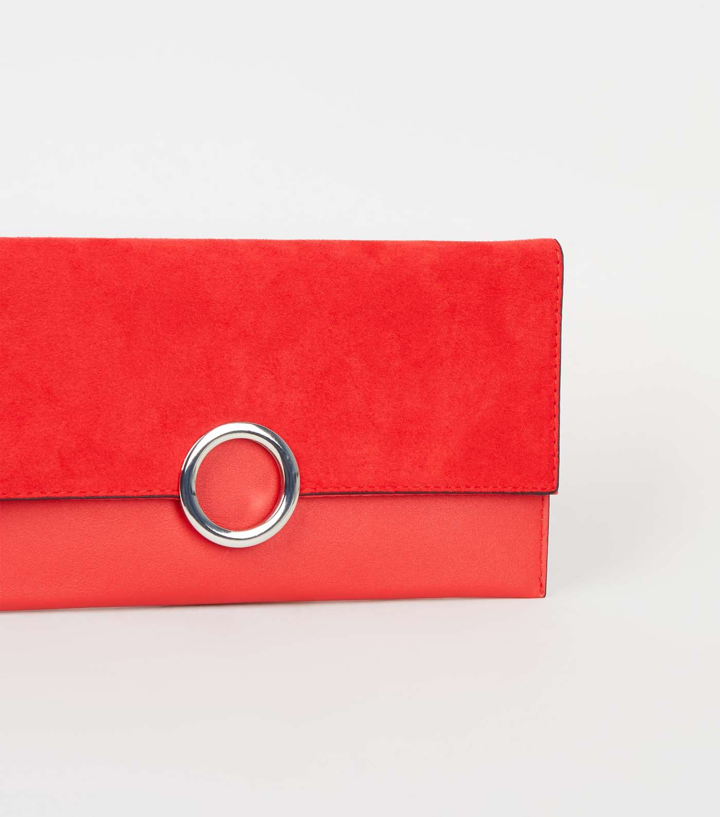 Red Leather-Look Ring Front Clutch  Image 4