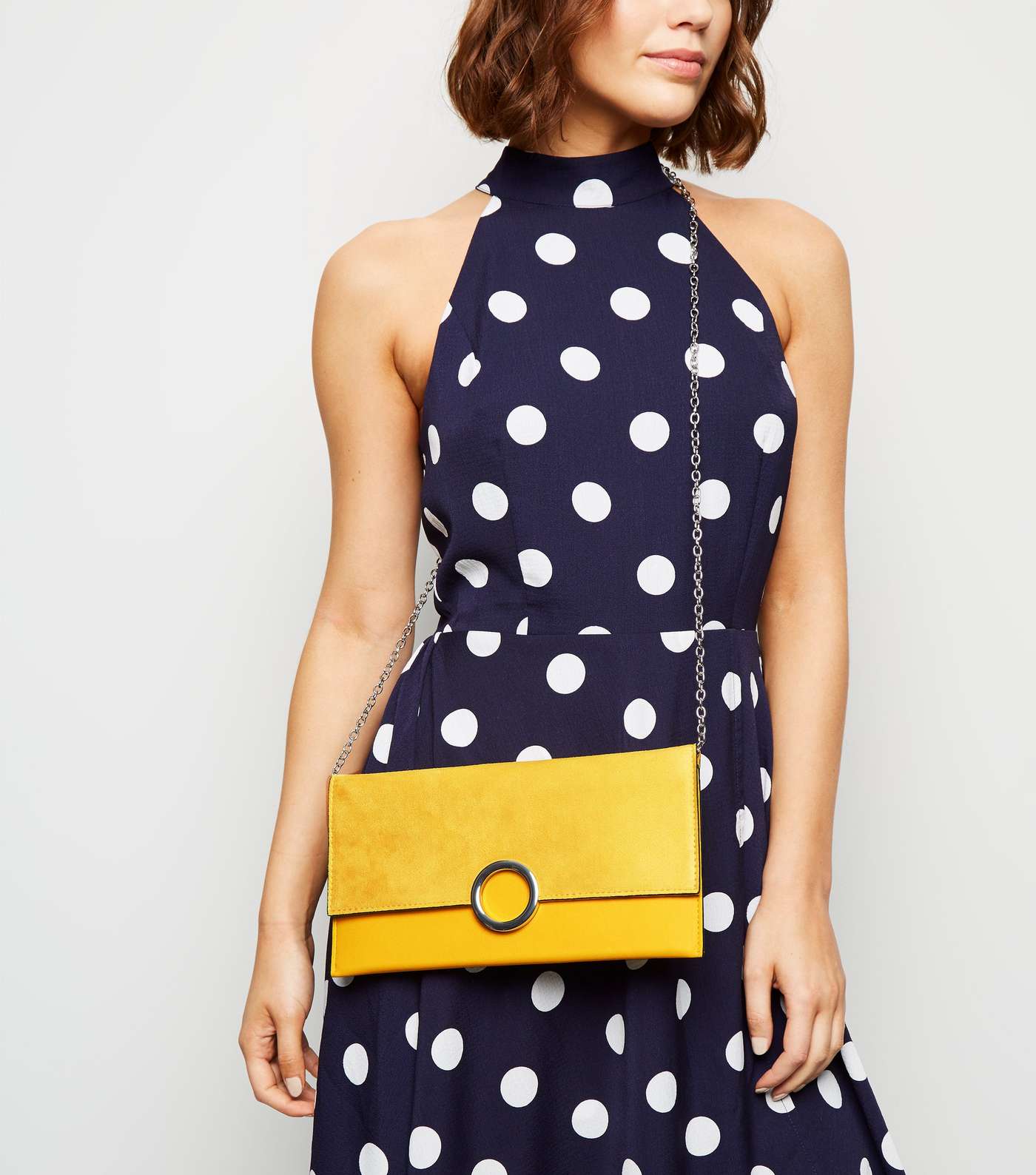 Yellow Leather-Look Ring Front Clutch  Image 2