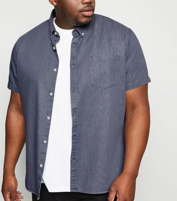 plus size short sleeve denim shirt