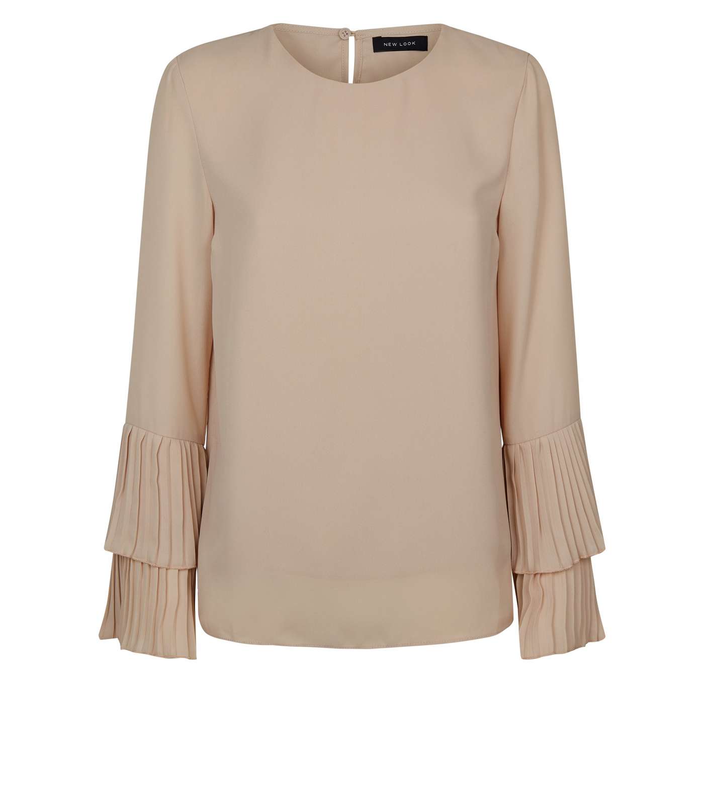 Pale Pink Pleated Tiered Sleeve Blouse  Image 4