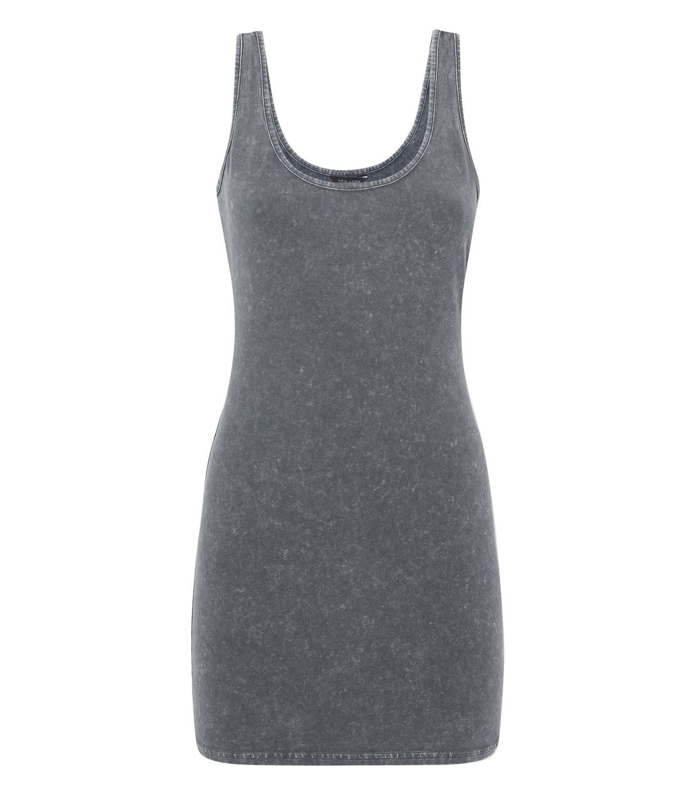 Dark Grey Scoop Neck Longline Vest Top Image 4