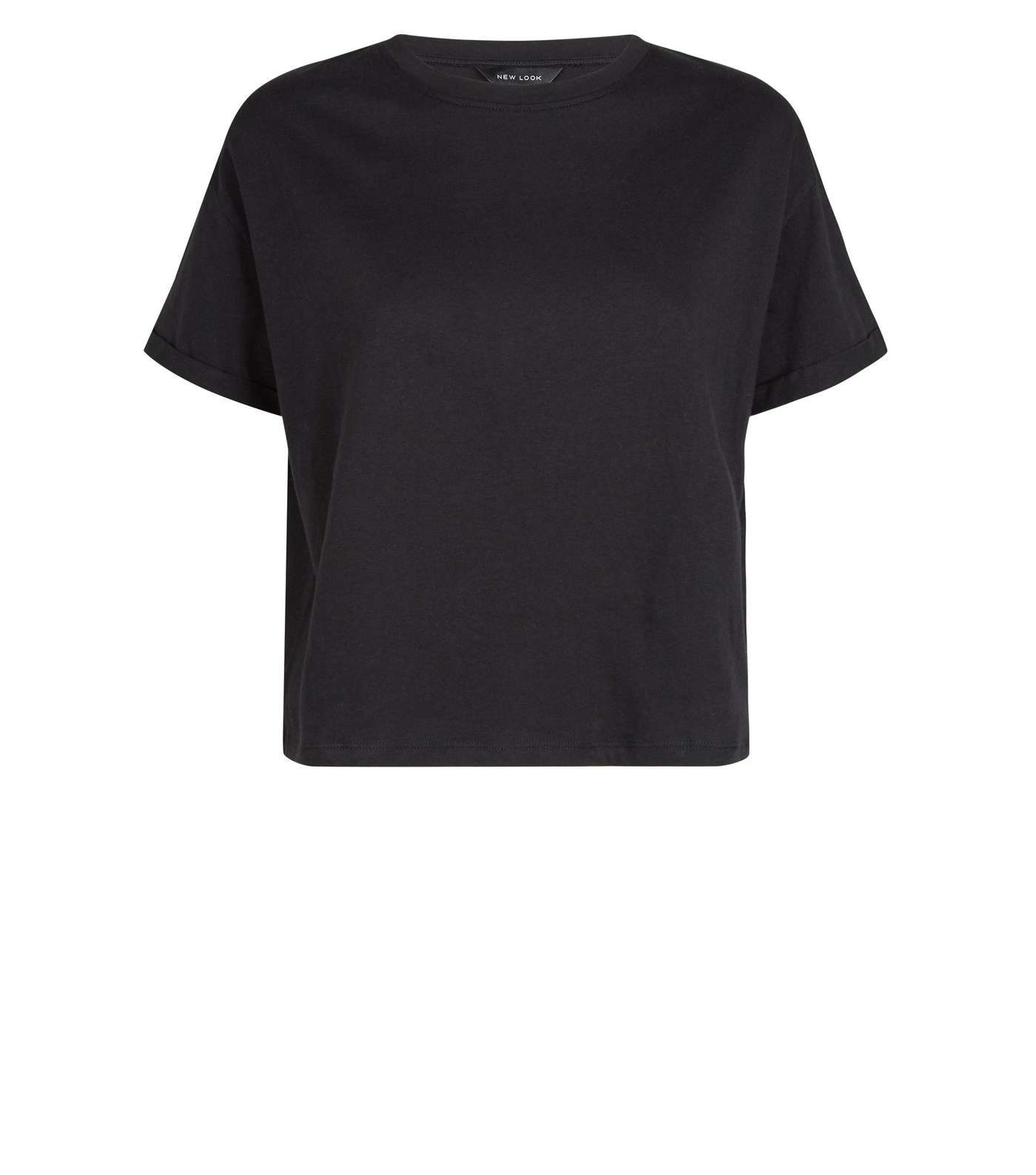 Black Organic Cotton Boxy T-Shirt  Image 4