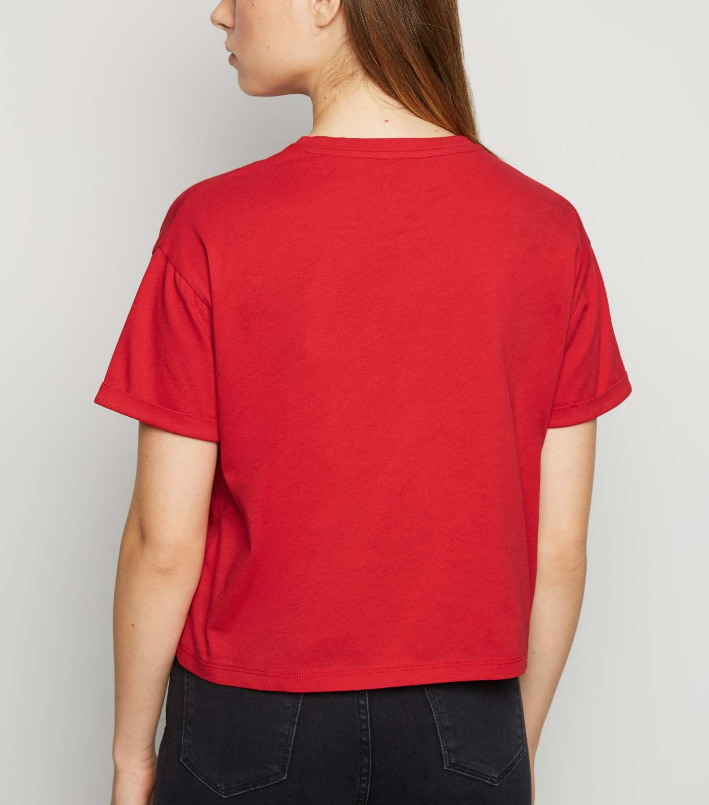 Dark Red Organic Cotton Boxy T-Shirt  Image 3