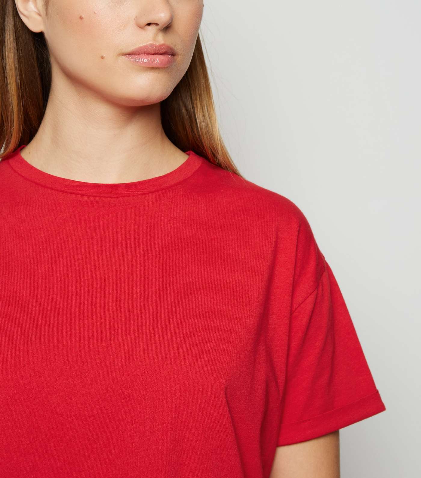 Dark Red Organic Cotton Boxy T-Shirt  Image 5